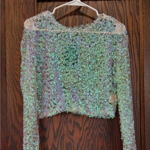 Fashion Nova Iridescent Sequin Top